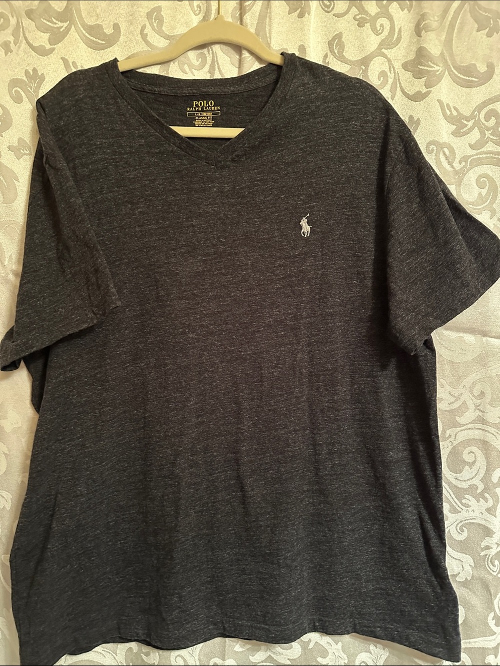 Polo by Ralph Lauren Charcoal Heather V-Neck Tee